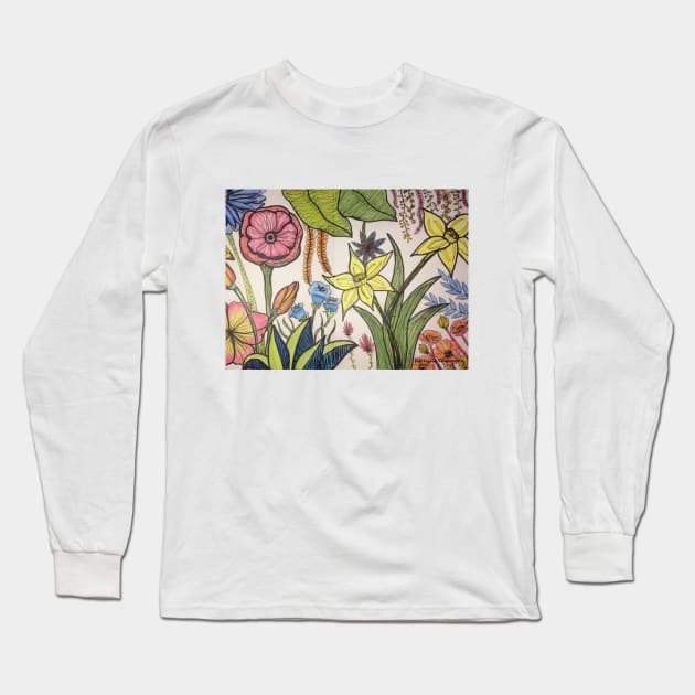 Blooming Flowers Long Sleeve T-Shirt by Rororocker